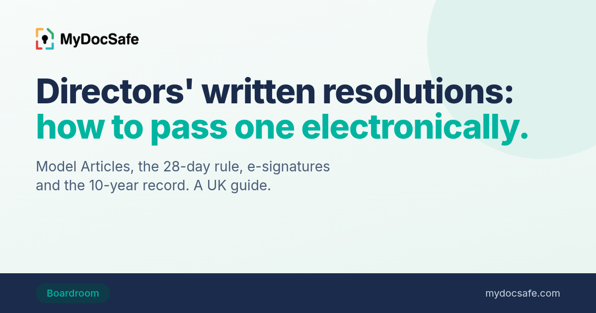 Directors' written resolutions: how to pass one electronically (UK guide)