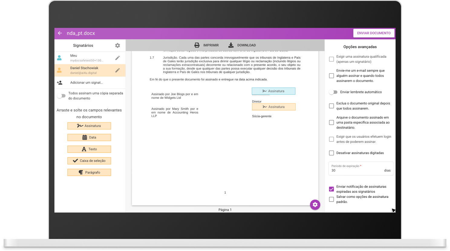 Electronic signatures – legally binding and secure