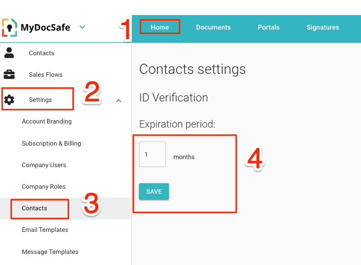 mydocsafe ID verification automatic expiration timer
