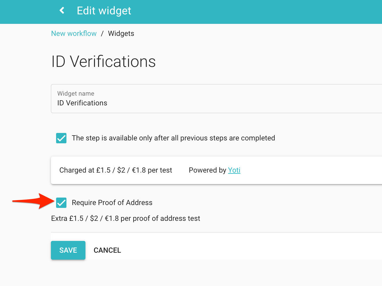 Verificación de comprobante de domicilio - MyDocSafe flujos de trabajo