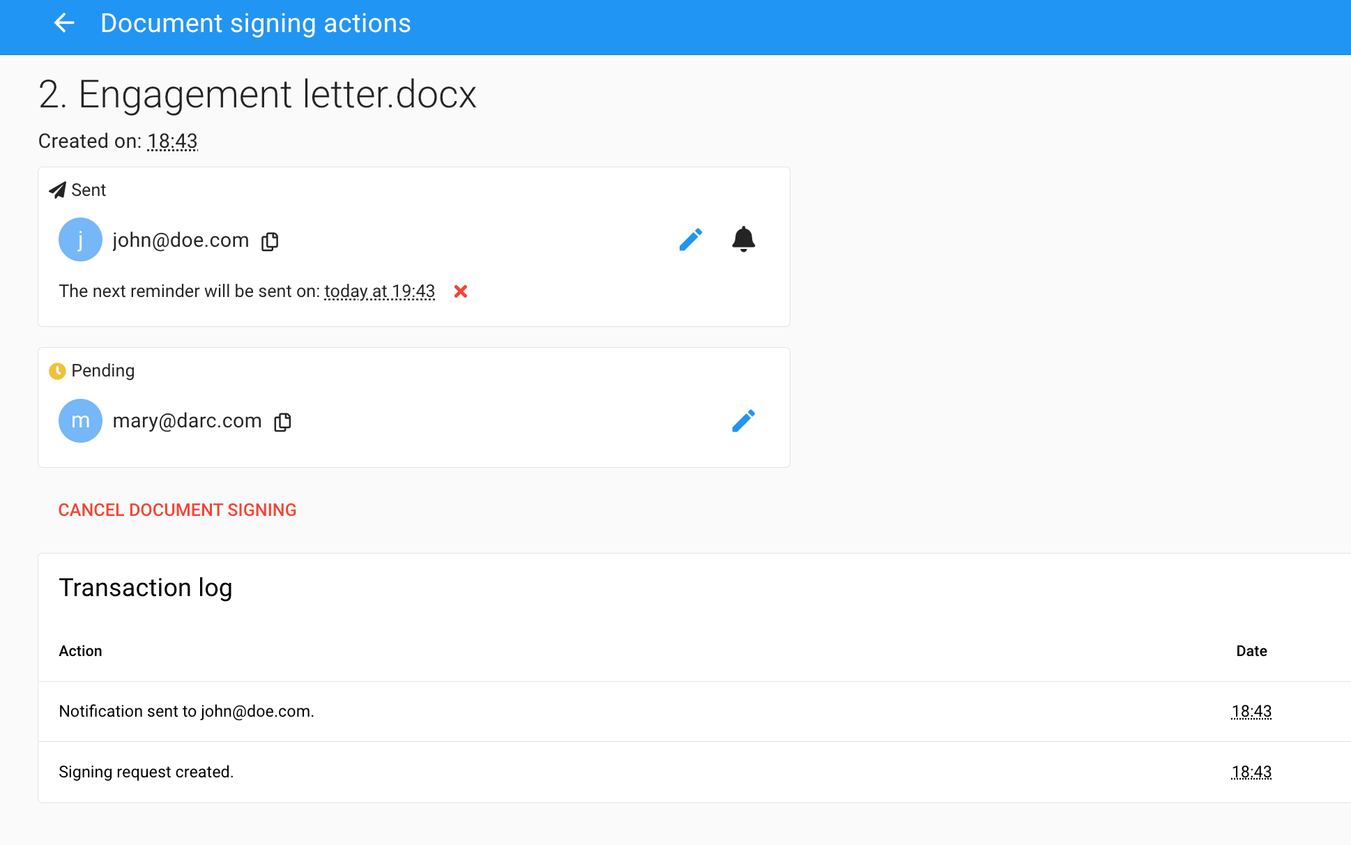 Estado de las firmas 1