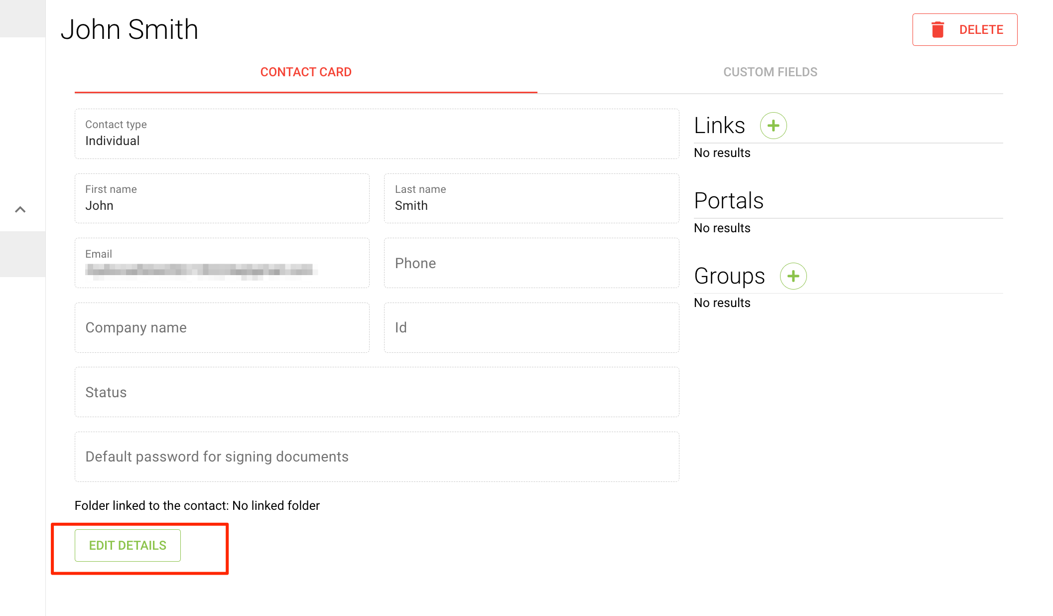 MyDocSafe CRM y contactos