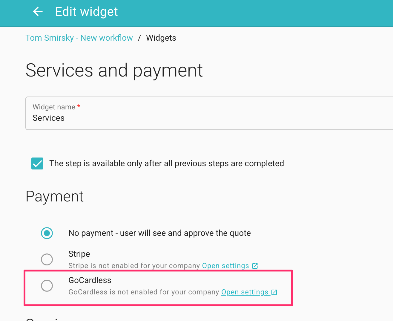Integratie van MyDocSafe en GoCardless voor betalingen
