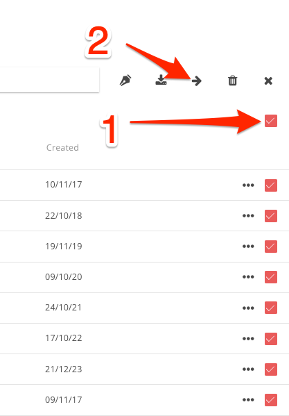 Select documents to move in MyDocSafe