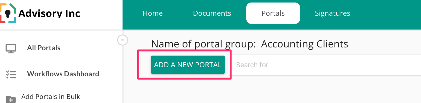 Agregar un nuevo portal