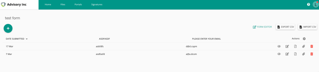 MyDocSafe Form records