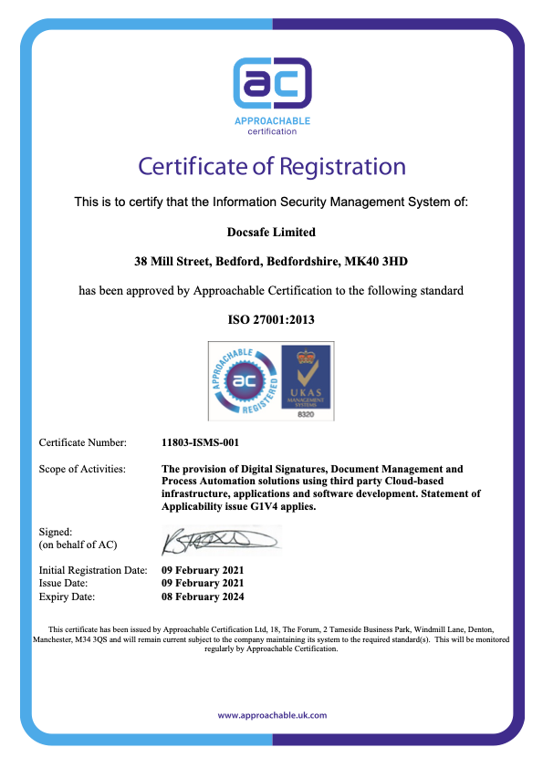 Certificado ISO 27001 2021