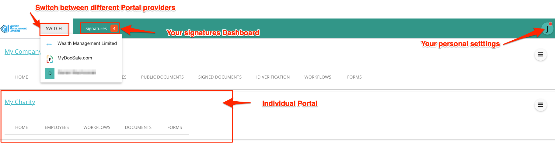 mydocsafe client portal dashboard 2
