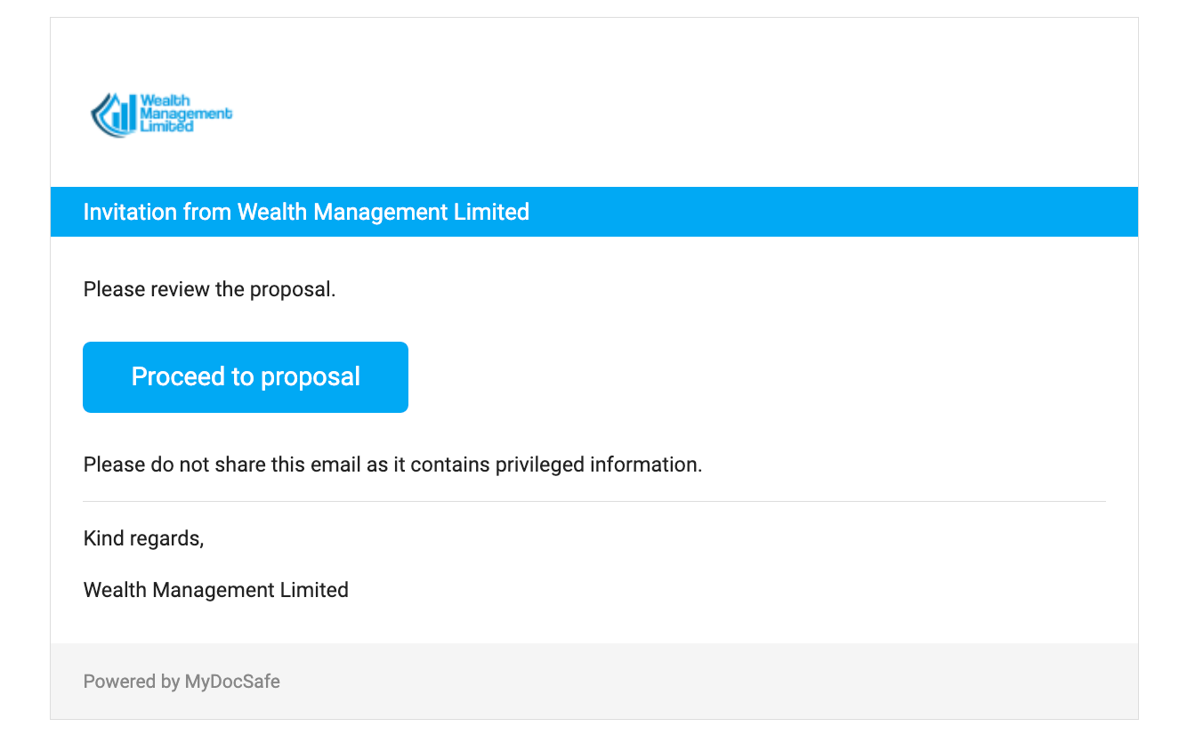 Invite to MyDocSafe proposal