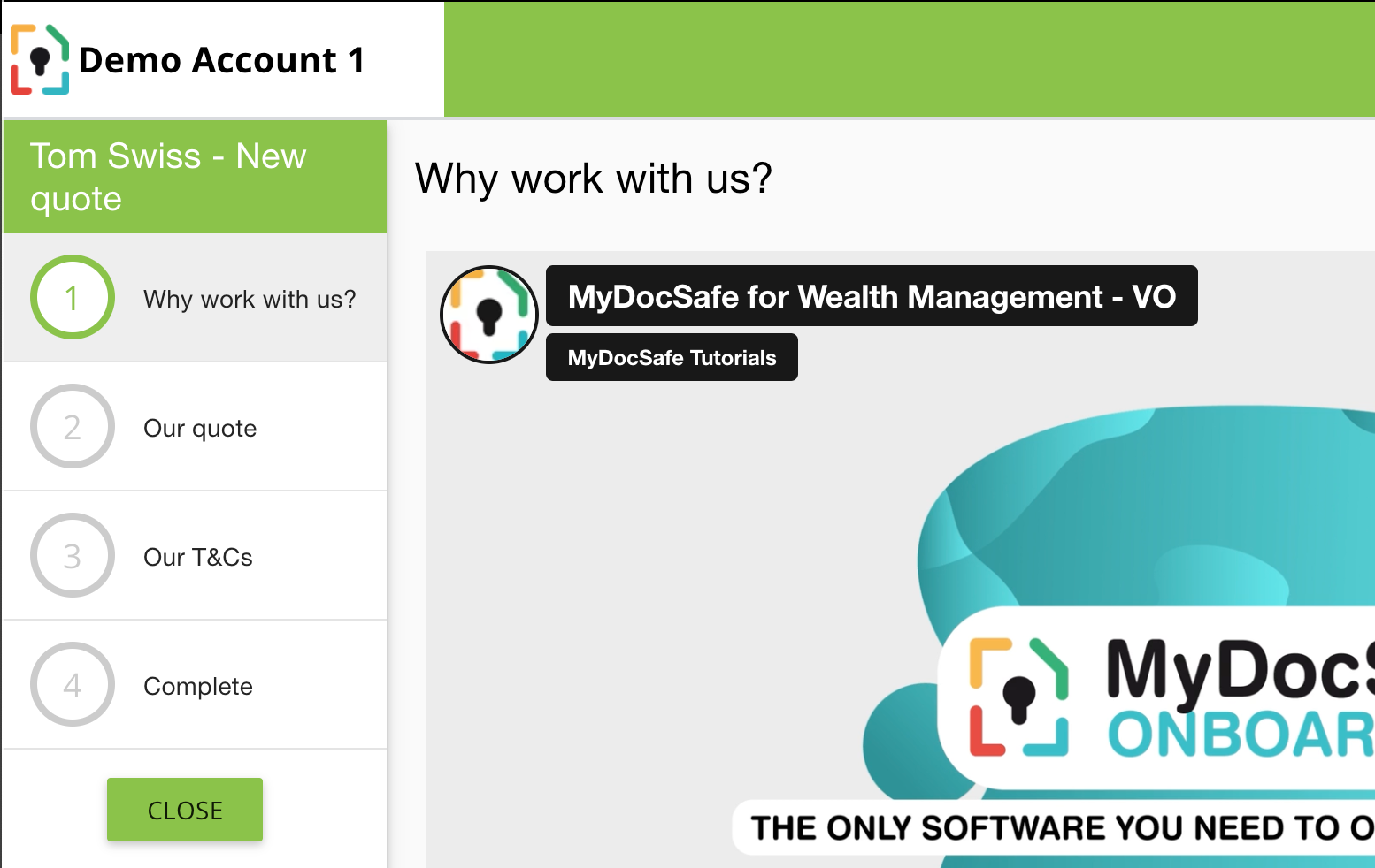MyDocSafe new quote