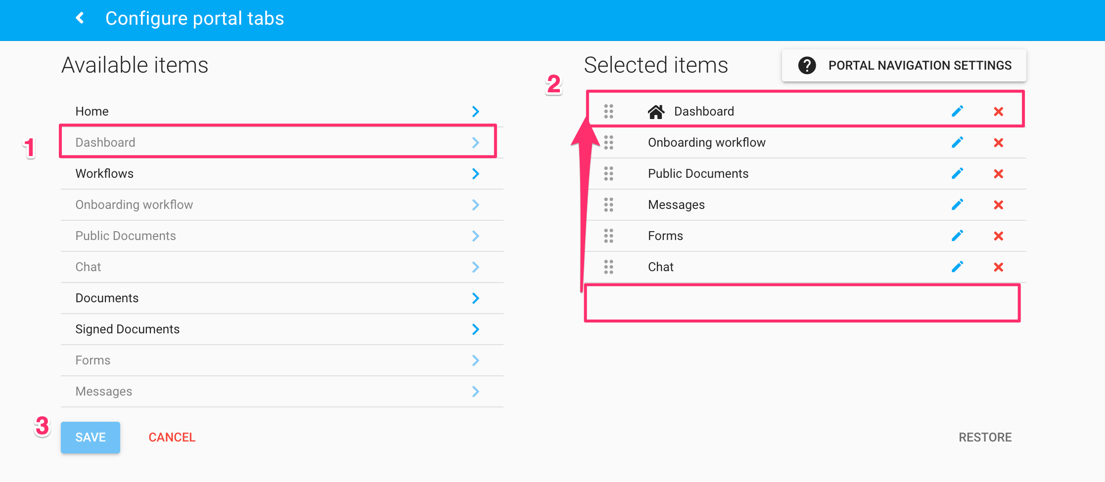 MyDocSafe Portal Home Page Settings