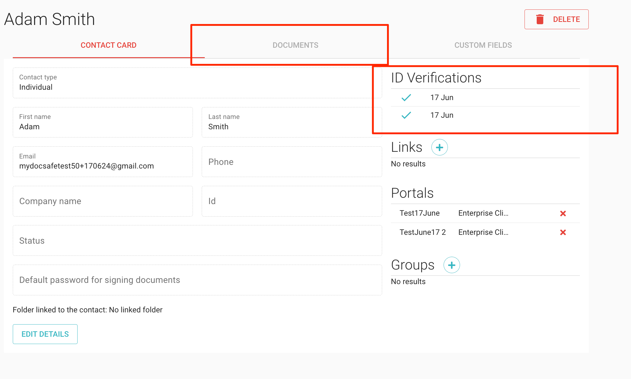 MyDocSafe Contacts 1