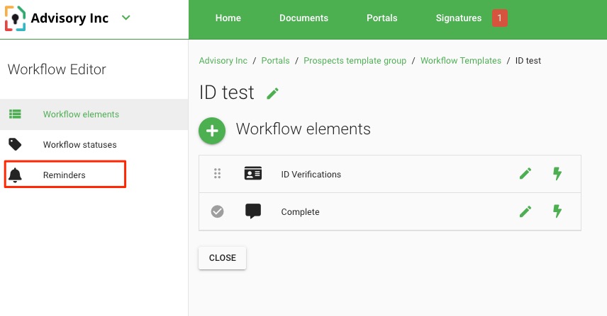 MyDocSafe workflow reminders