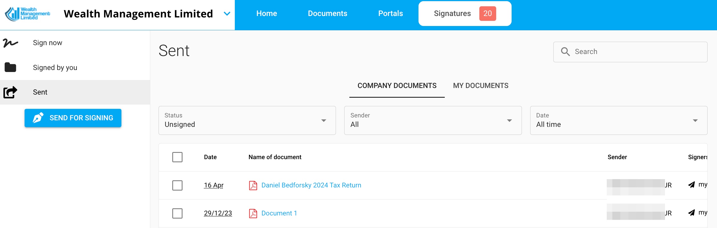 MyDocSafe Signatures