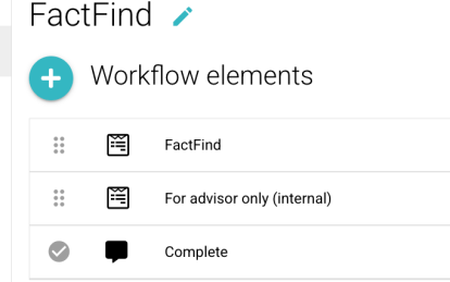 FactFind forms - internal sections